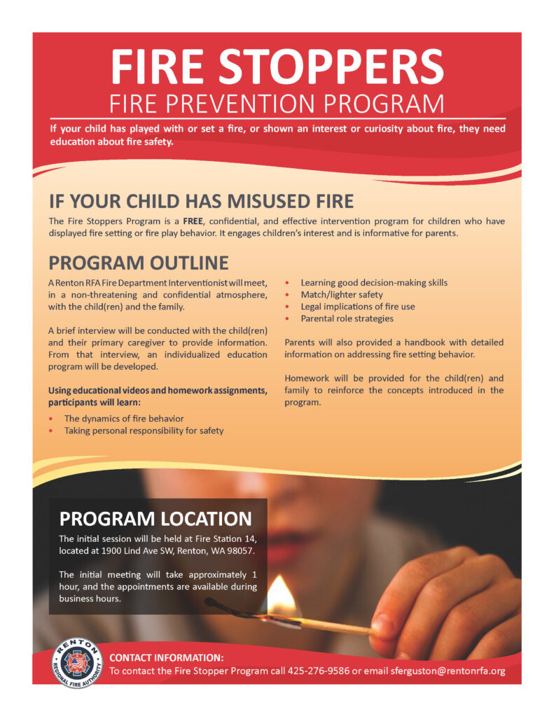 Fire stoppers program flyer example